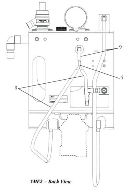 VME2 Small Anesthesia Machine Service Parts - Back view